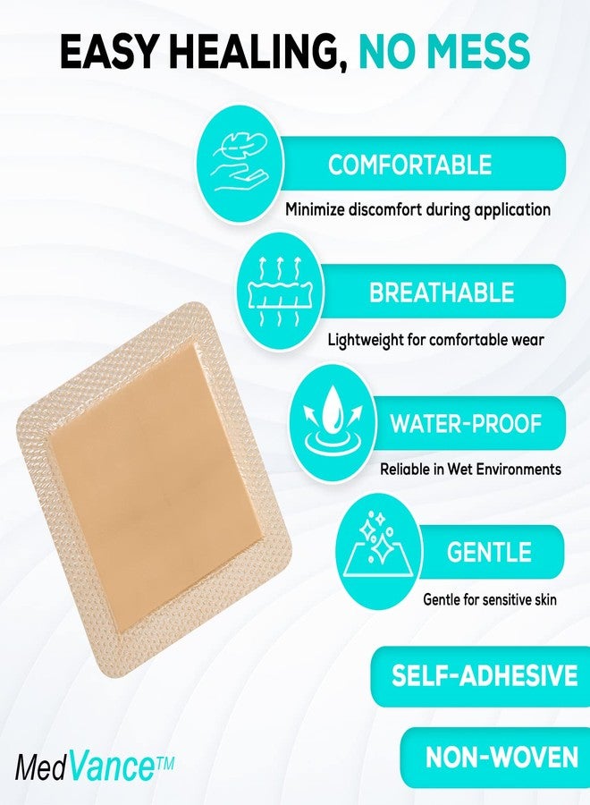 MedVanceTM Silicone - Bordered Silicone Adhesive Foam Dressing Size 6"x6" (4.1"x4.1" pad), Box of 5 dressings - Image 5